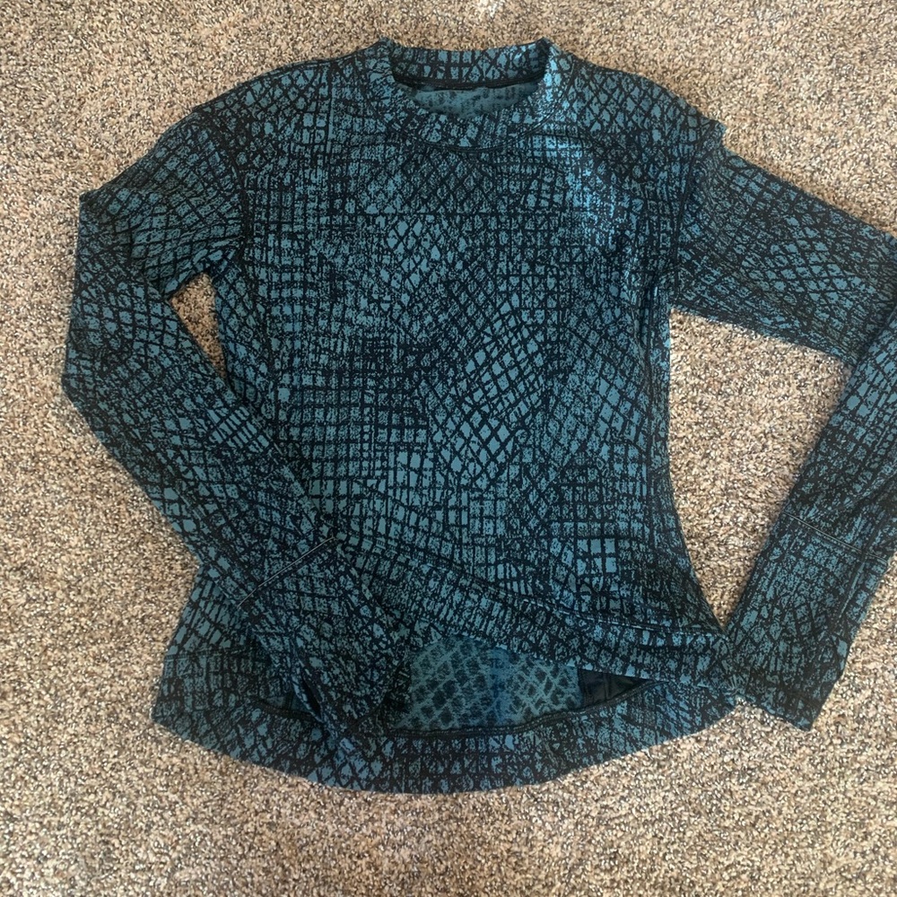 Lululemon Close to Crossing Long Sleeve Tectonic Jacquard Shipmate Black XSmall